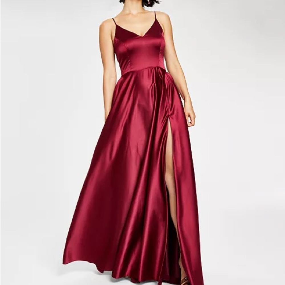 B-DARLIN RED SHINY GLOWING RED DRESS